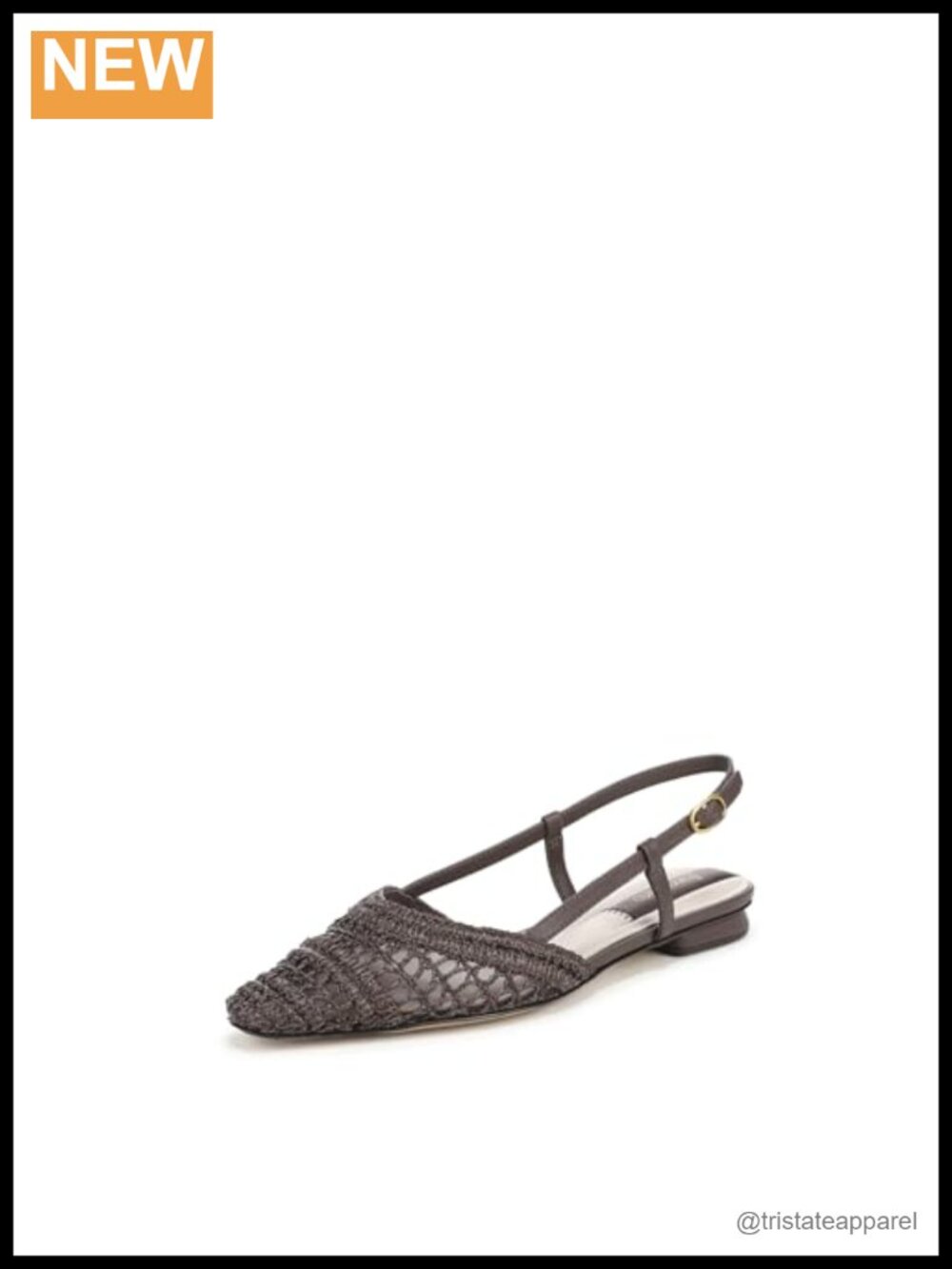 Snip Toe Slingback Flats Woven Faux Raffia PU Women's Casual